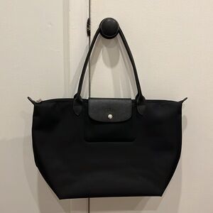 Longchamp Le Pliage Large Black Nylon Shoulder Tote Bag